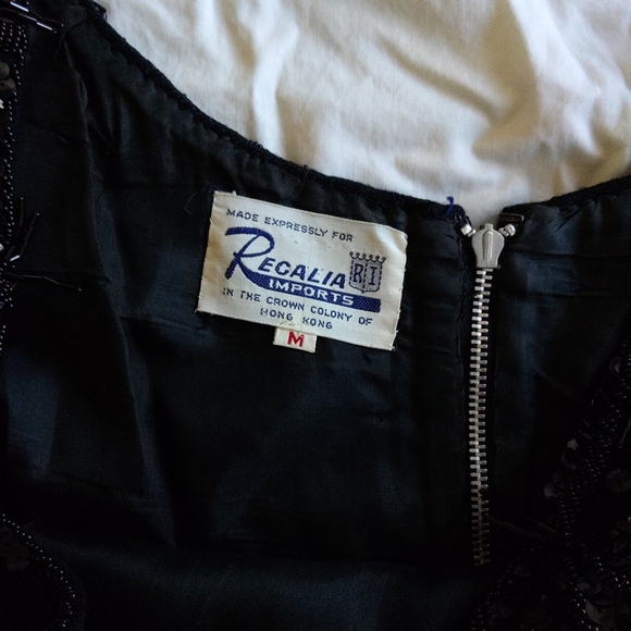 Vintage beaded lined black tank top blouse - Picture 6 of 7